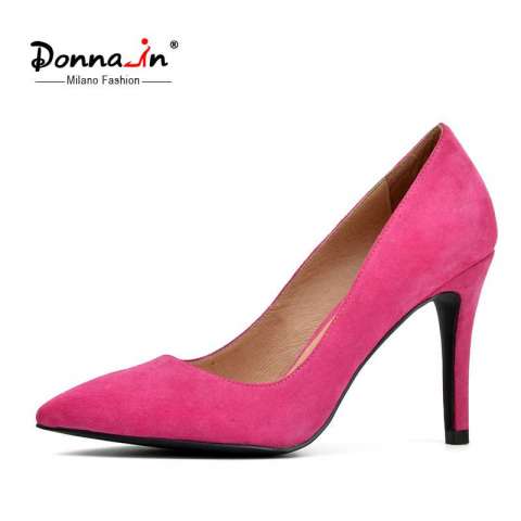 Lady Pointed-Toe High Heels Pumps Women Suede Leather Dress Shoes